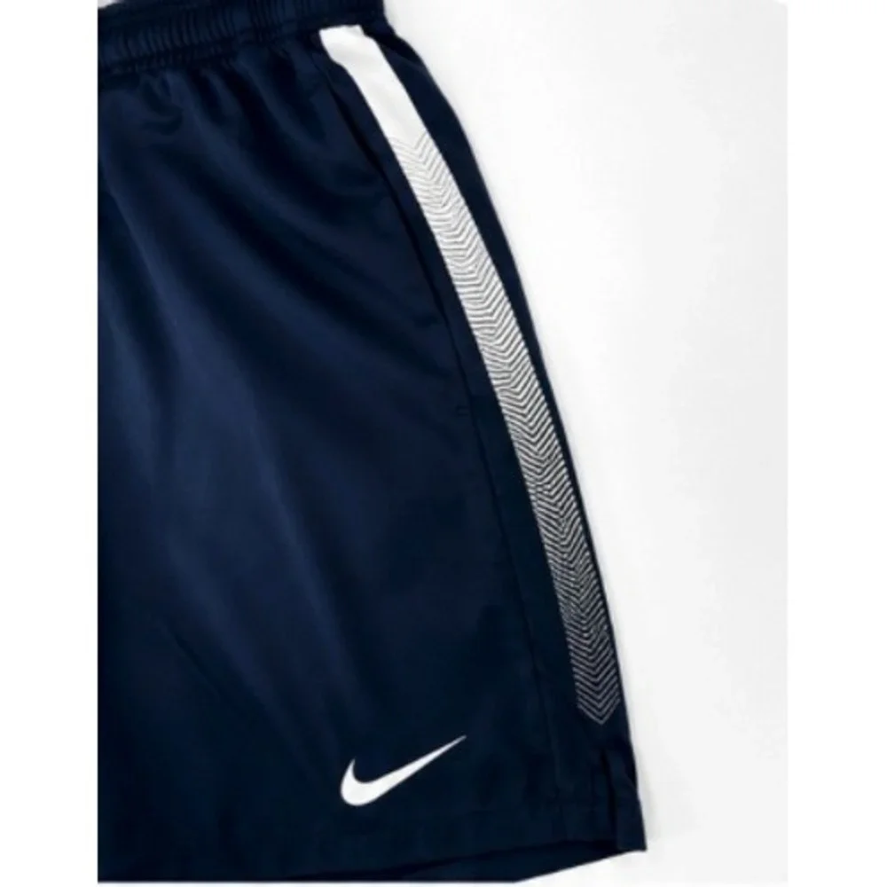 Nike Dri-FIT Soccer Shorts Mens Medium Navy Blue Side Stripe Athletic Training